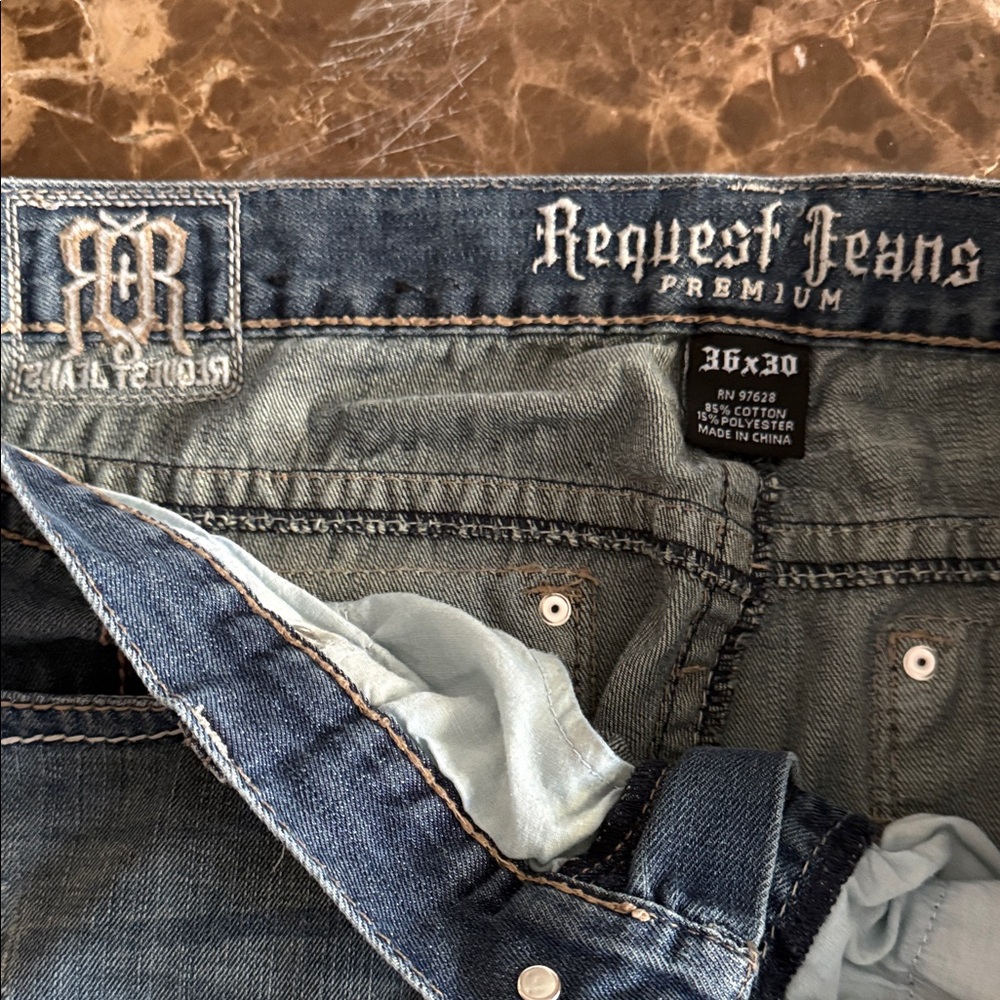 Request Jeans Men's Relaxed Fit Denim in Blue - Picture 2 of 3